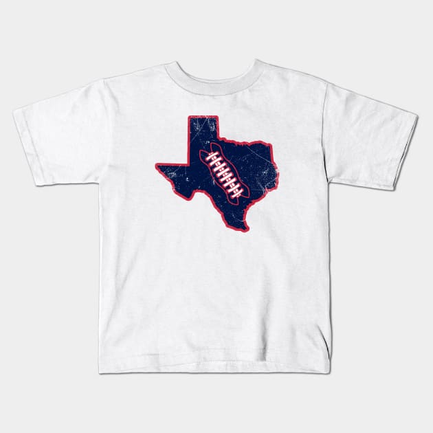 Texas Football, Retro - White/Navy/Red Kids T-Shirt by KFig21